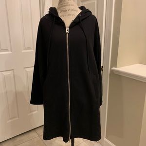 Extra long black hoodie, new no tags
